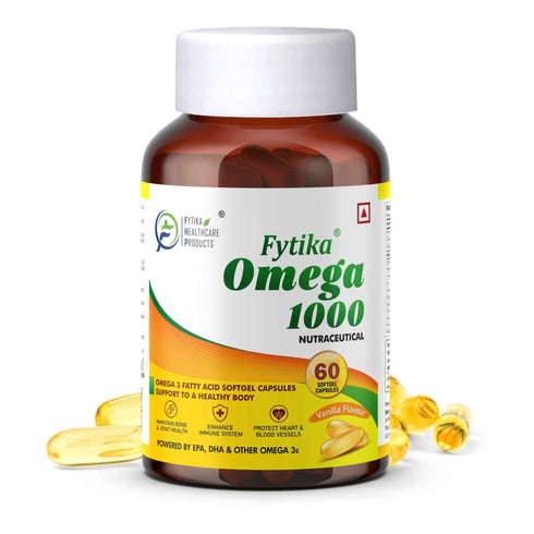 Fytikahealthcareproducts Fytika Omega 1000 Heart Brain Joint Muscle Support EPA 360 MG DHA 240 MG Omega Fatty Acids 400 MG For Men Women 60 Capsules