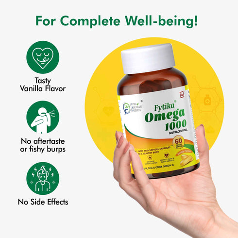 Fytika Healthcare Products Fytika Omega 1000 For Heart Brain Joint Muscle Support EPA 360 MG DHA 240 MG Omega Fatty Acids 400 MG For Men Women Pack of 2 120 Capsules