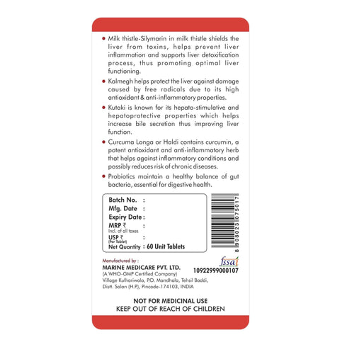 Fytika Healthcare Products Fytika Fit Liver Liver Detox Supplement Liver Detox with Milk Thistle Kalmegh Kutaki Kasani Haldi For Men & Women 60 Tablets