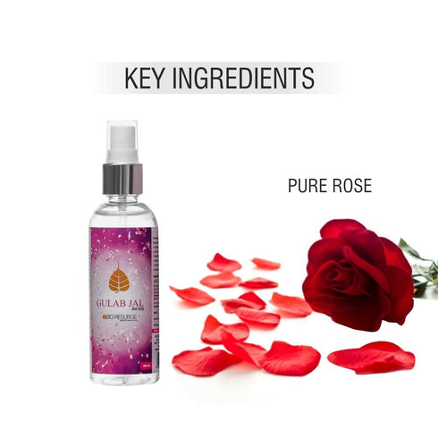 BIO RESURGE LIFE Gulab Jal |Natural Toner for Glowing Skin & Hair – Soothing, Hydrating & Refreshing Mist (100 Ml)