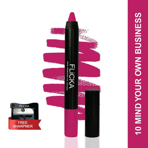 FLiCKA Lasting Lipsence Crayon Lipstick 10 Mind Your Own Business | Dark Red