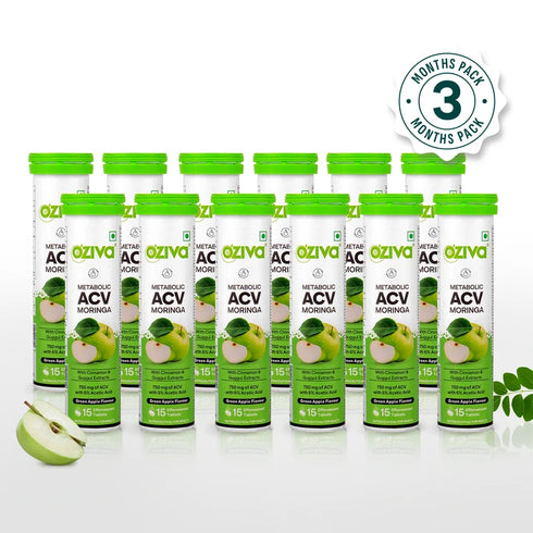 OZiva ACV Moringa For Craving Control Green Apple Flavor