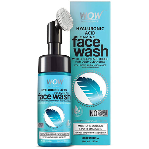 Wow Skin Science Hyaluronic Acid Foaming Face Wash With BuiltIn Brush