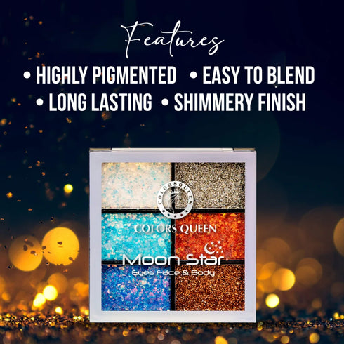 Colors Queen Moon Star Glitter Eyeshadow | 15 Gram