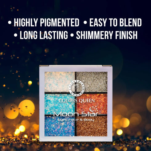 Colors Queen Moon Star Glitter Eyeshadow | 15 Gram