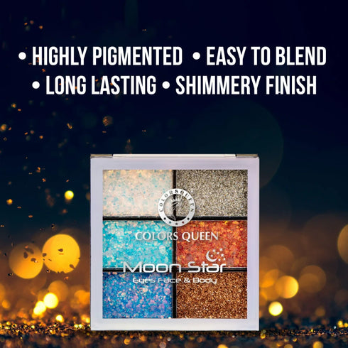 Colors Queen Moon Star Glitter Eyeshadow | 15 Gram