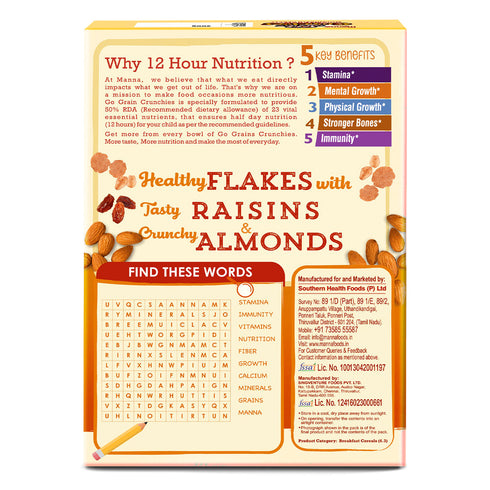 Manna Foods Go Grains Crunchies Oats and Nuts