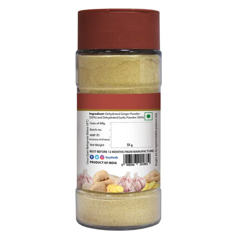 Keya Ginger Garlic Powder 50g Pure All Natural Flavor Booster for Cooking Soups Sauces No Additives Preservatives