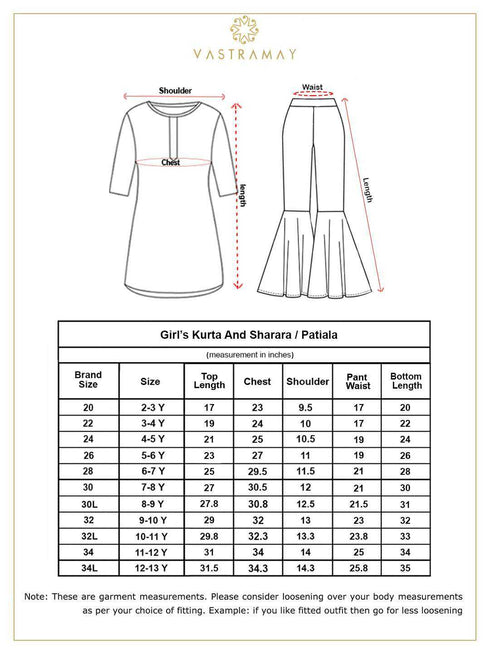 VASTRAMAY Girls Republic Day Special White Kurta Salwar Set