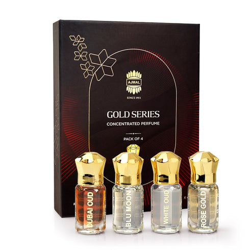 Ajmal Perfumes India GOLD Non-Alcoholic Attar Giftpack for Unisex