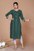 Miravan WomenS Rayon Bandhani Print Straight Kurti Green