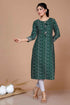 Miravan WomenS Rayon Bandhani Print Straight Kurti Green