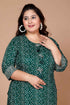 Miravan WomenS Plus Size Rayon Bandhani Print Straight Kurta Green