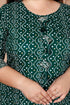 Miravan WomenS Plus Size Rayon Bandhani Print Straight Kurta Green