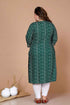 Miravan WomenS Plus Size Rayon Bandhani Print Straight Kurta Green