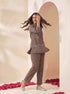 Miravan Womens Grey Embroidered Kurta with palazzo Set