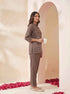 Miravan Womens Grey Embroidered Kurta with palazzo Set