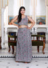 Miravan Womens Grey Floral Printed Crop Top And Skirt Co Ord Set