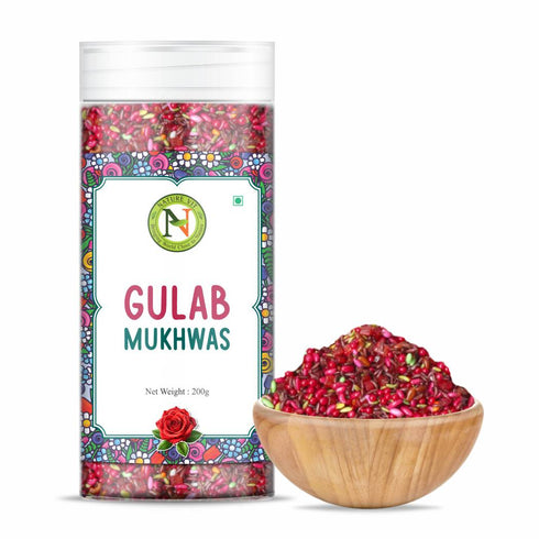 NatureVit Gulabl Mukhwas Rose Petals & Sweet Gulab Mouth Freshener Mix