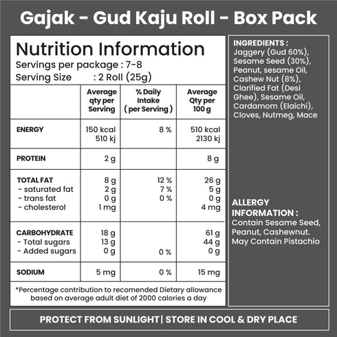 Jabsons Foods Gud Kaju Roll