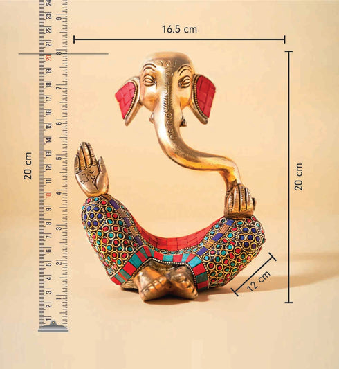 Samskara Home Gajanana Mosaic Brass Idol