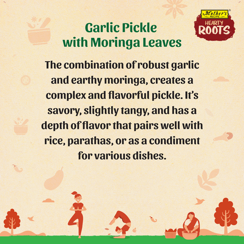 Mothers Recipe Hearty Roots Garlic Pickle with Moringa Leaves