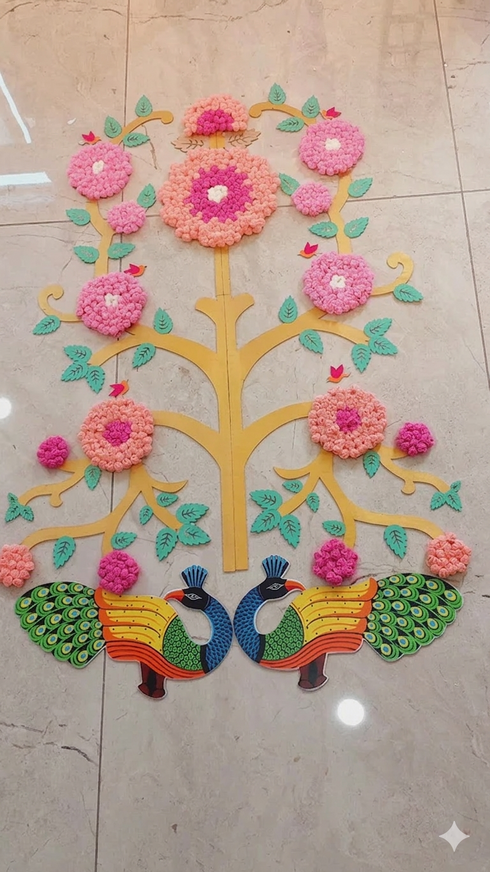 Peacock/Floral Set for Backdrop Decorations