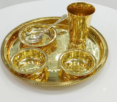 Elegant Brass Pooja Thali Set