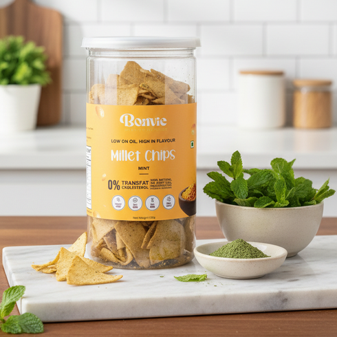 Bonvie Snacks Millet Chips - Mint