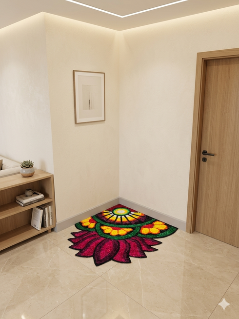 Mat Washable & Reusable Floor Rangoli for Diwali & Festive Decoration