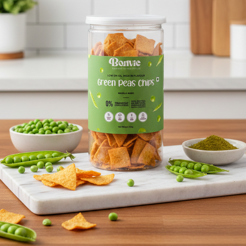 Bonvie Snacks Green Peas Chips - Masala Magic