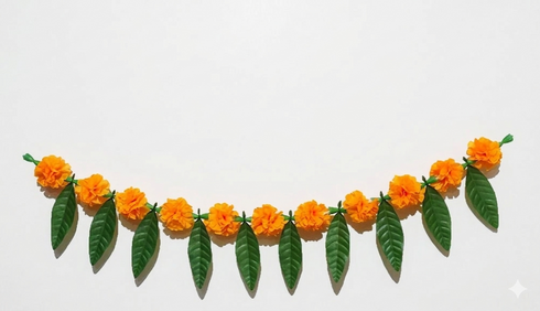 Reusable Artificial Flowers Hanging Garlands with Mango Leaf