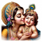 Maa Yashoda with Krishna Religious Theme PVC Vinyl Wall Sticker