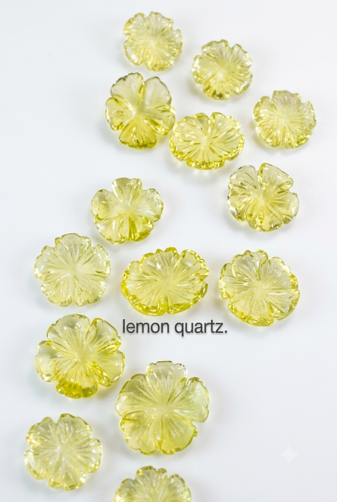 The Jewel Creation Gemstone Lemon Quartz & Blue Aqua Rose