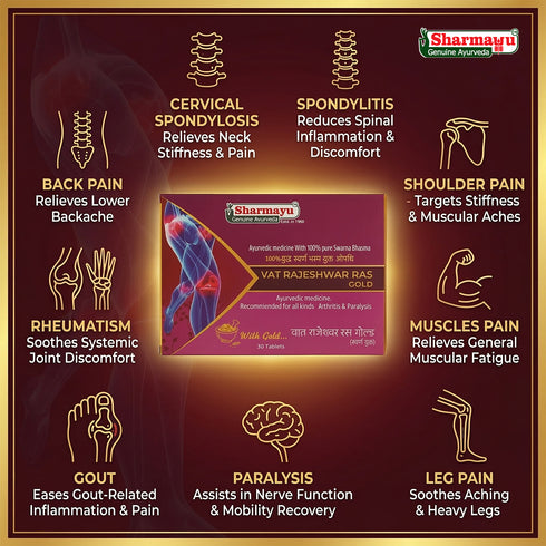 Sharmayu Ayurveda Vat Rajeshwar Ras Gold 30 Tab