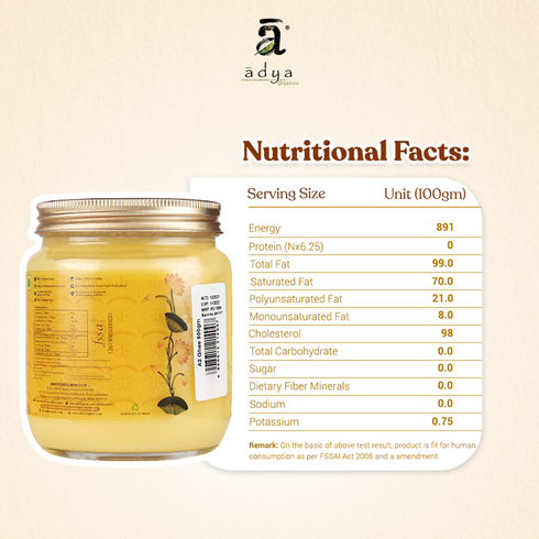 Adya Pure & Organic A2 Gir Cow Ghee