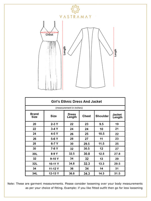 VASTRAMAY Girl's Red And Blue Anarkali Dress