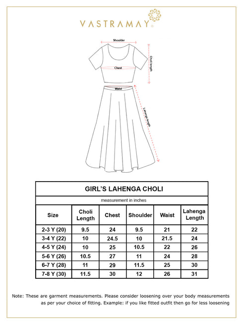 Vastramay Girl's Multicolor Printed Satin Two Piece Set