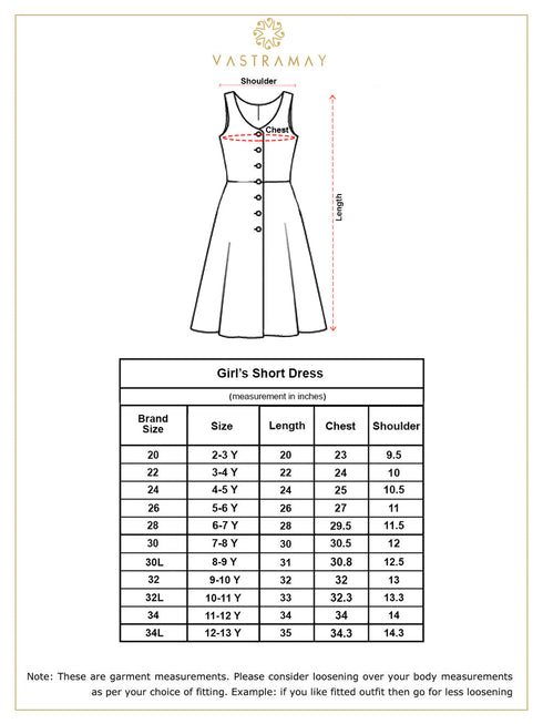 Vastramay Girls' Pink Color Bandhnai Print Angrakha Style Dress