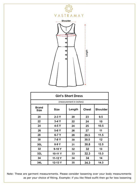 Vastramay Girl's Yellow Mirror Kurta