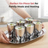 Vinod Stainless Steel Vento Glass Set of 6 300 ml Highest Grade Steel Mirror Finish Rust Free Easy to Clean and Dishwasher Safe