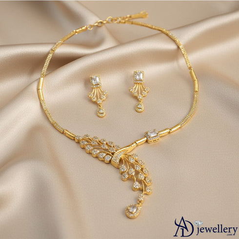 Glimmering Waterfall Necklace Set