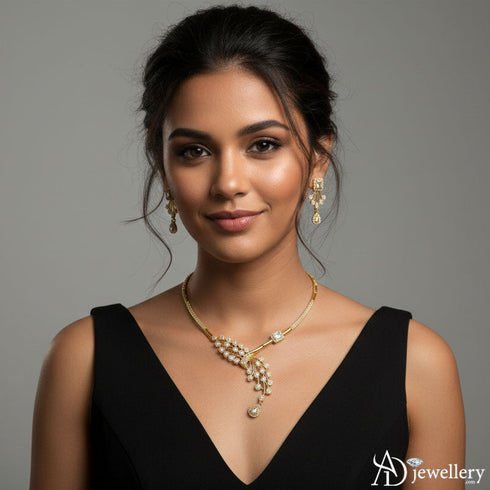 Glimmering Waterfall Necklace Set