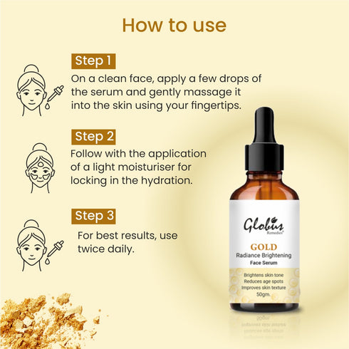 Globus Remedies Gold Radiance Anti Aging Face Serum