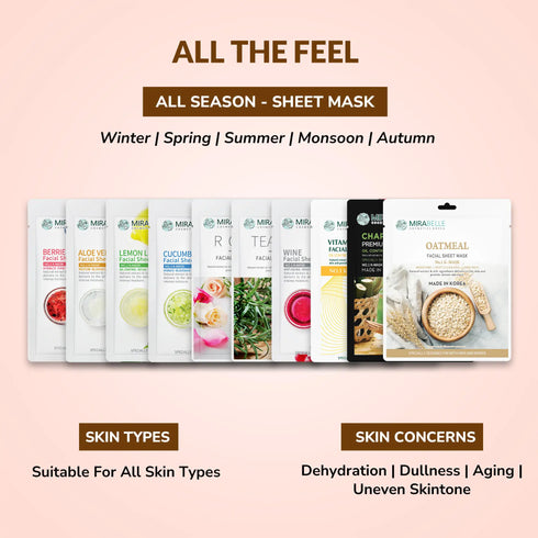 Mirabelle Korea Glossy skin facial sheet mask Pack of 10