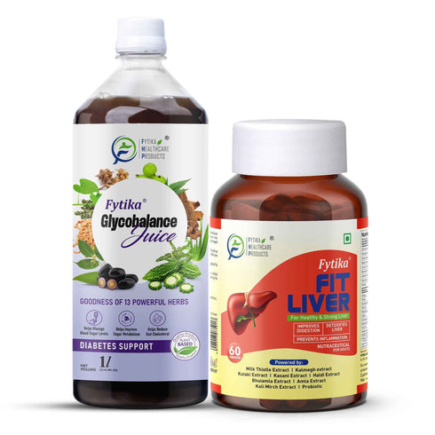 Fytika Healthcare Products Fytika Glycobalance Juice & Fit Liver Tablets Combo Diabetes Support Liver Detox & Digestive Health