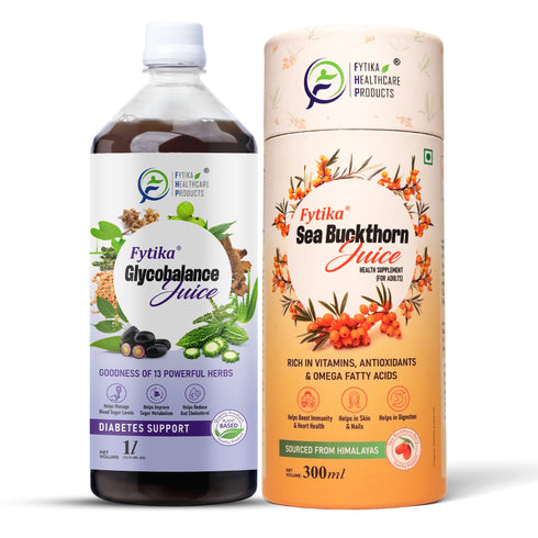 Fytika Healthcare Products Fytika Glycobalance Juice with Sea Buckthorn Juice Ayurvedic Combo