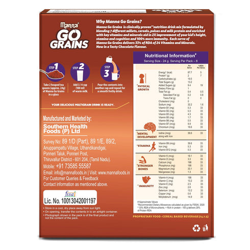 Manna Foods Go Grains Nutrition Drink for Kids