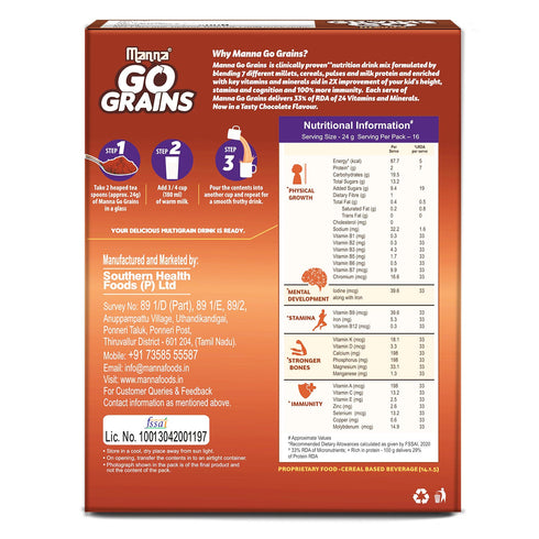 Manna Foods Go Grains Nutrition Drink for Kids