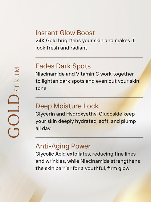 Flawora's 24K Skin Brightening Gold Serum